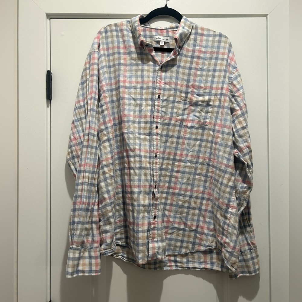 Peter Millar Plaid Cotton Button Down Shirt
